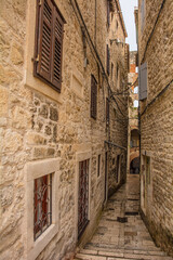 Wall Mural - Historic residential buildings in a quiet back street in the city of Split in Croatia