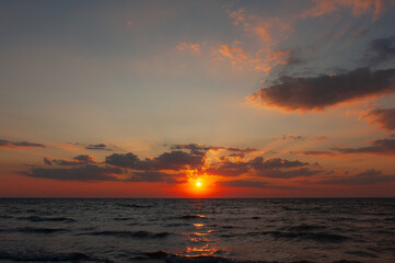 Wall Mural - sunset over sea