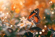 Flower Power: A Vibrant Butterfly In Full Bloom Generative AI