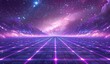 © vinod - Purple Neon Night Sky A Glowing Tribute to the Monthly Full Moon Generative AI