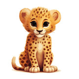 Fototapeta  - Adorable Charming Cheetah Clipart Clipart isolated on