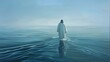 Jesus in the Ocean A Surreal Scene for Easter Generative AI