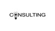 Consulting emblem, black isolated silhouette