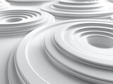 Fototapeta Do przedpokoju - Elegant abstract white concentric circles creating a sense of movement and fluidity.