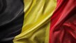 Belgium flag waving, national emblem, tricolor
