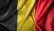 Belgium flag waving, national emblem, tricolor