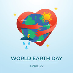 Wall Mural - World Earth Day design template good for  celebration usage. earth vector illustration. flat design. vector eps 10.