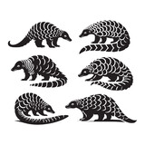 Fototapeta Dinusie - Pangolin Prowess: A Majestic Pangolin Vector Silhouette Capturing Nature's Resilience and Elegance in Vector Form.