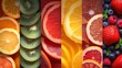 Juice slices fruits photo banner for a fruits site.