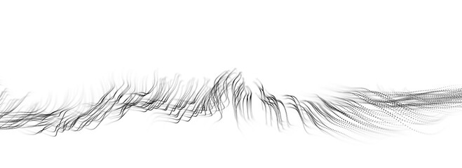 Poster - abstract technology wave of particles. big data visualization. background with motion dots. artifici