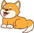 © mchlabs - Cute cartoon Shiba Inu dog sitting and smiling