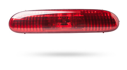 Canvas Print - Close-up on an isolated led rear stop light taillamp of a car on white background. Spare parts for repair vehicles.