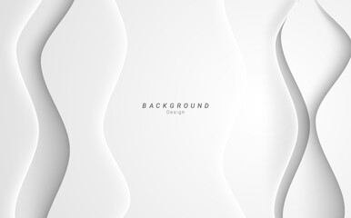 Poster - white Abstract wavy futuristic background