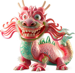 Chinese dragon toy on a transparent background