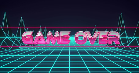 Poster - Image of game over text over shapes