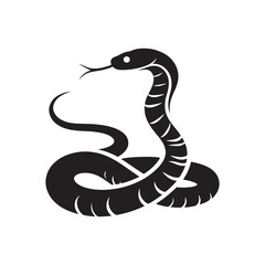 Wall Mural - Snake Vector Silhouette: A Sinuous Silhouette Capturing the Elegance of the Snake in Vector Form, Snake Illustration.