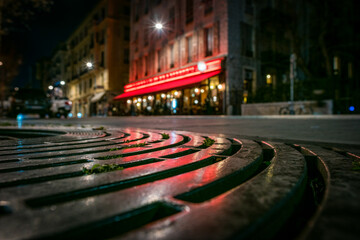 Canvas Print - city street at night