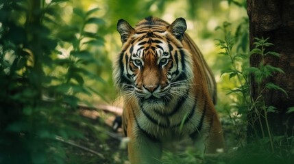 Wall Mural - wild tiger in the forest