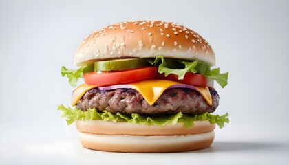 hamburger on pure white background