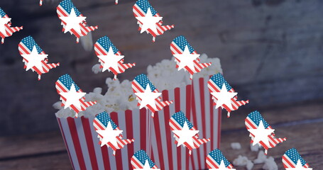 Poster - Image of usa flags over pop corn