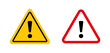 Warning attention sign. warn triangle hazard symbol. danger important alert icon. safety careful attention mark. error signal precaution pictogram. threat sign.