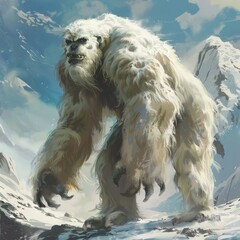 Wall Mural - a furry yeti in the snow