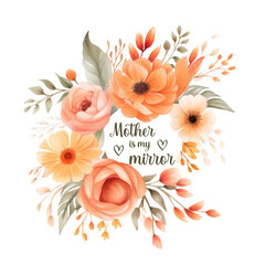 Wall Mural - Mother's day watercolor flowers Card.. Poster, greeting card, invitation