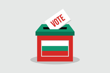 Bulgaria Ballot Box Flat and minimalist vector illustration concept. Vote Conceptual Art. Elections.