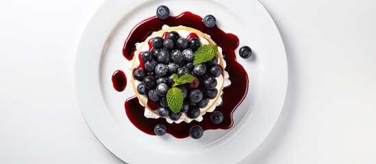 Canvas Print - Delicious Plate of Food Featuring Fresh Berries and Whipped Cream Dessert