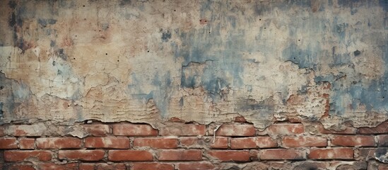 Poster - Vibrant Street Art: Blue and White Paint on Weathered Brick Wall Background