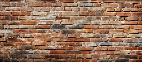 Poster - textured brick wall with a mix of red and gray bricks for architectural background design