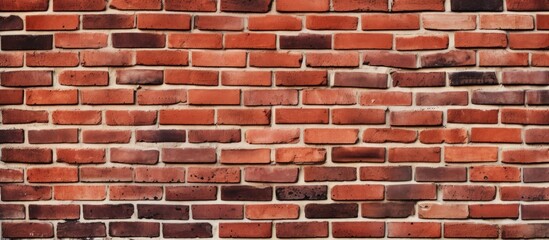 Poster - rustic brick wall with vibrant red bricks - industrial interior design concept
