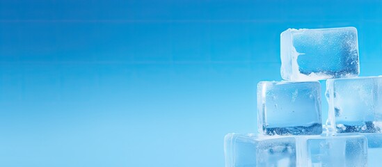 Poster - Refreshing Stack of Crystal-clear Ice Cubes Ready for Chilled Drinks and Summer Cocktails