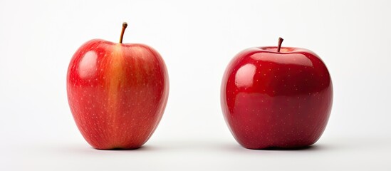 Canvas Print - Vibrant Red Apple Pair: Fresh Fruit Duo Isolated on White Background