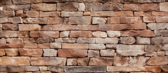 Poster - rough and earthy stone wall texture with brown and tan shades