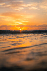 Wall Mural - beautiful small wave on the ocean in the morning.