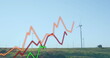 Image of data processing over wind turbines