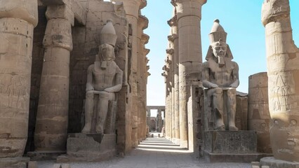 Wall Mural - Luxor Temple in Luxor, ancient Thebes, Egypt. Luxor Temple is a large Ancient Egyptian temple complex located on the east bank of the Nile River and was constructed approximately 1400 BCE.