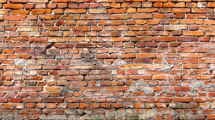 Vintage red brick wall, rustic timeless texture.