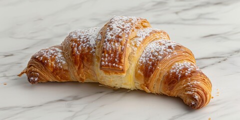 Canvas Print - A croissant with powdered sugar on top