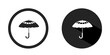 Umbrella logo. Umbrella icon vector design black color. Stock vector.