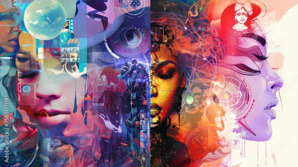 Artificial Intelligence and Technology, illustrating the intricate ...