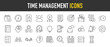 © nidhi07 - Time Management outline icon set. Vector icons illustration collection.