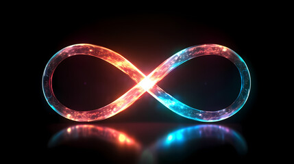 Sticker - Infinity sign on bright neon background