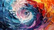 Vibrant Impasto Technique - High-Speed Swirling Colors in Dynamic Abstract Art