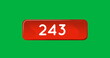 Digital image of numbers counting up inside a red box on a green background 4k