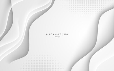 Wall Mural - Abstract white wavy layer dynamic futuristic vector background design