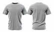 Blank gray male t-shirt, template for your design mockup. Front and back view.