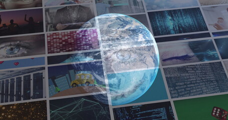 Poster - Image of globe over different images
