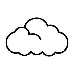Poster - black vector cloud icon on white background